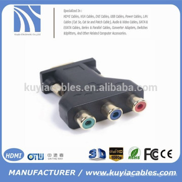 VGA masculino de 15pin a 3 rca adaptador femenino del divisor para el proyector del monitor de la PC